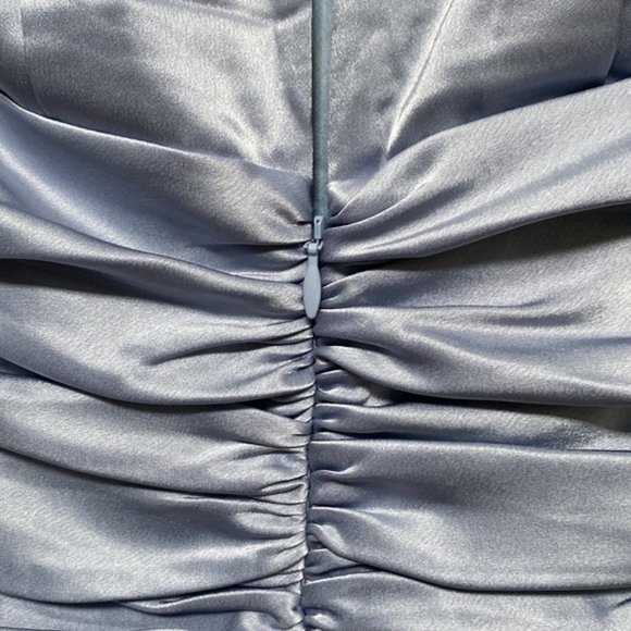 ❗️SOLD❗️Aritzia Babaton Hasek Grey Lavendar Rusched Sleeveless Dress Size 4 - Picture 6 of 10